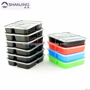 Bunte Food Storage FDA genehmigt Kunststoff Bento Lunch Box Container Mikrowelle 3 Compartment Container